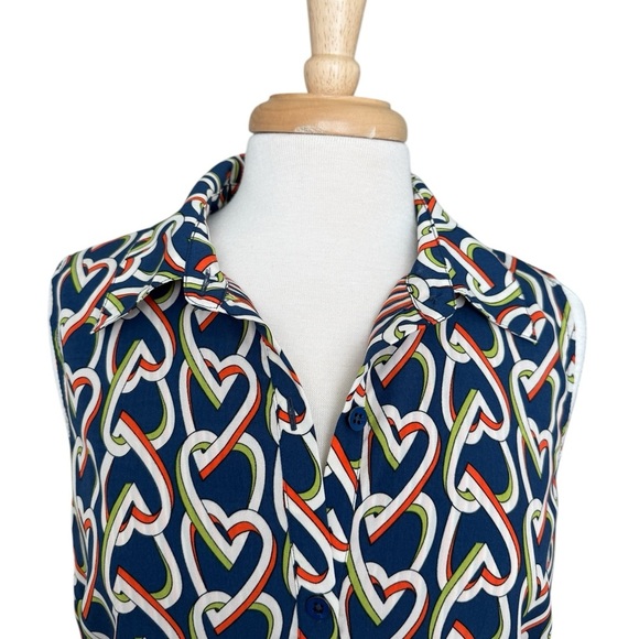 Cabi Amour Heart Print Sleeveless Shirt Versatile Dress Size Medium - Picture 3 of 10